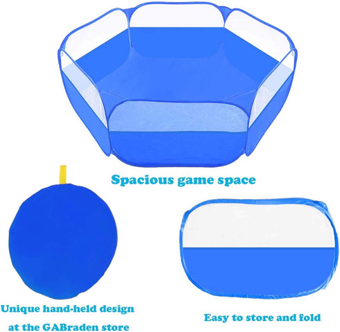 Small Animals Tent,Reptiles Cage,Breathable Transparent Pet Playpen Pop Open Outdoor/Indoor Exercise Fence,Portable Yard Fence (Upgrade Blue)...