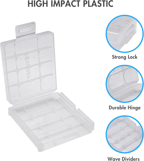 Tenergy 10 Pack Plastic Storage Case for AA/AAA Batteries (Batteries sold separately)...