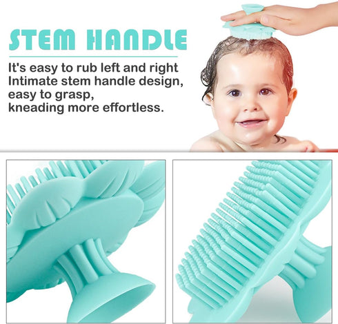 Baby Cradle Brush Baby Bath Brush Silicone Massage Brush Silicone Scrubbers Exfoliator Brush for All Hair Kid Newborn Toddler?Green?...
