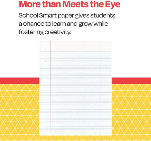School Smart 85243 Cursive Ruled Notebook Paper with Margin - 8 in x 10 1/2 in - Ream of 500 - White - 085243...
