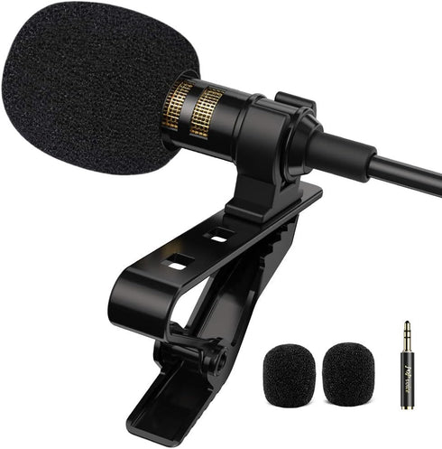 PoP voice Professional Lavalier Lapel Microphone Omnidirectional Condenser Mic for iPhone Android Smartphone,Recording Mic for Youtube,Interview,V...