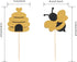 50 Pack Bee Cupcake Toppers Glitter Bumble Bee Cupcake Toppers for Bumble Bee Birthday Party Decor...