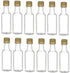 Nakpunar 12 pcs 50 ml Clear Plastic Liquor Bottles with Gold Cap - MADE IN USA...