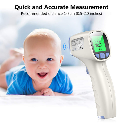 Forehead Thermometer, Non Contact Thermometer for Forehead and Object Surface Measurement with Instant Reading and Fever Warning for Kids and Adul...