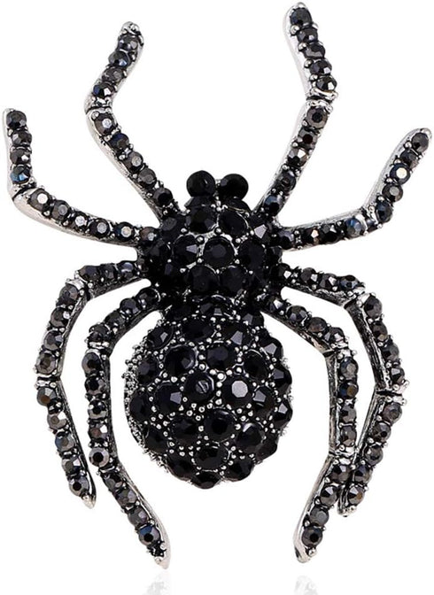 SELOVO Black Crystal Rhinestone Gothic Brooch Pin (black 3)...