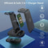 3 in 1 Wireless Charging Station KOOPAO Fast Portable Wireless Charger Dock Stand Compatible with iPhone 14/12/13/11 Pro Max/X/XS/XR/8/8 Plus, iWa...