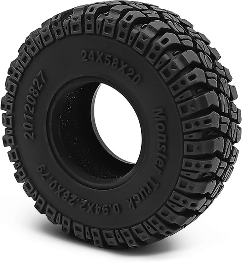 MOHERO 4PCS Soft Rubber Mud Terrain Tires for 1/18 TRX4M Bronco Defender 1/24 Axial SCX24 RC Crawler Car (D Style)...