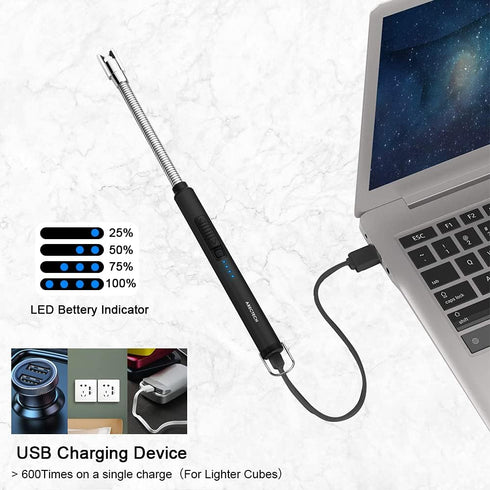 ARECTECH Candle Electric Lighter Rechargeable USB Arc Lighter Windproof Plasma for Candle Cooking BBQs Fireworks Birthday Gift Black...