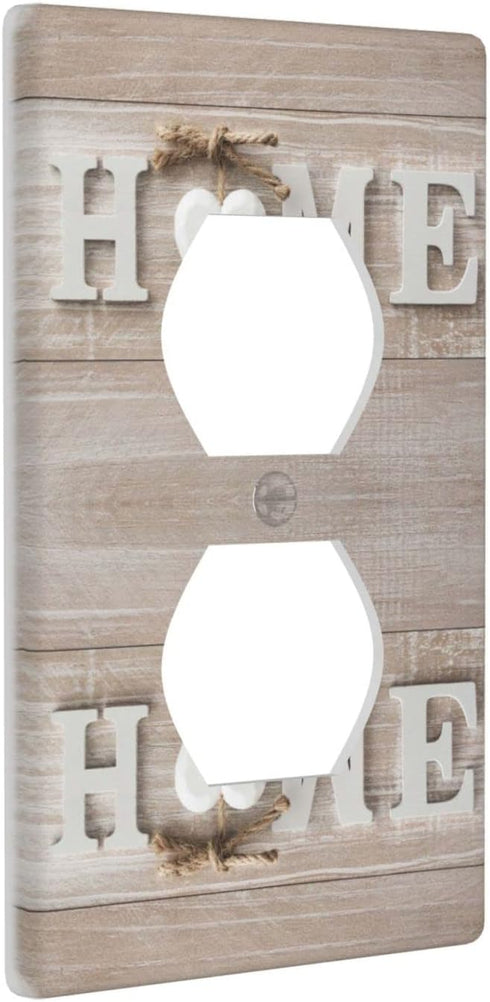 Home Wall Plate 1 Gang Single Duplex Outlet Decorative Electrical Receptacle Cover Modern Abstract Switch Plate Cover for Kitchen Home Decor White...