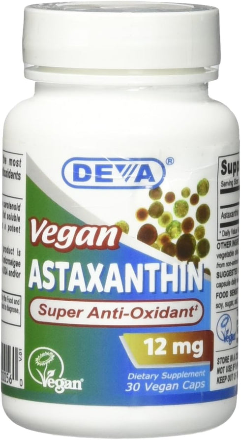 Deva Nutrition Deva Vegan Astaxanthin Veg Capsules, 12 mg, 30 Count...