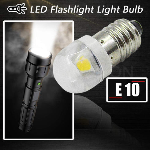 Ruiandsion 4pcs E10 LED Bulb 3V 0.6W 5050 1SMD White 6000K LED Replacement Bulb Upgrade for lamps Flashlights Torch Light,Negative Earth...