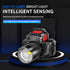 Rechargeable Super Bright LED Headlamps - Mechanical Rotational Zoom, 90°Angle Adjustable, USB Head Lamp with Power Bank - High Lumen - Waterproof...