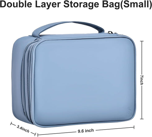 Large Capacity Electronics Accessories Organizer Travel Case with Adjustable Divider Waterproof Leather Cord Organizer Case Shockproof Tech Organi...