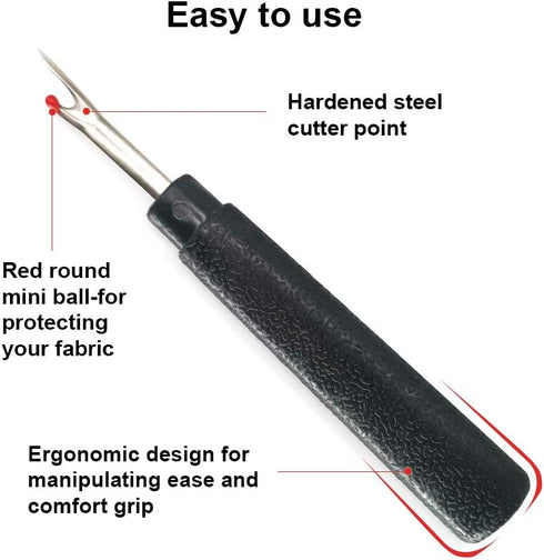 2PCS Seam Rippers, Sharp Sewing Seam Thread Remover Stitch Unpicker with Ergonomic Handles for Needle Work Patterns and Sewing Clothes...
