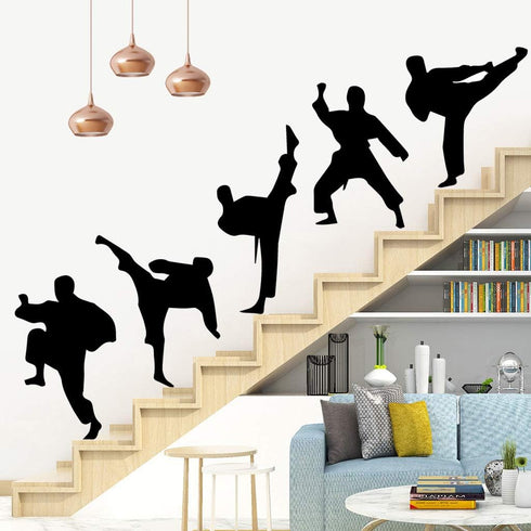 Amaonm Creative Vinyl Sport Taekwondo Wall Decor Player Silhouette Decals - Removable DIY Baby Nursery Bedroom Living Room Home Stickers Murals Ar...
