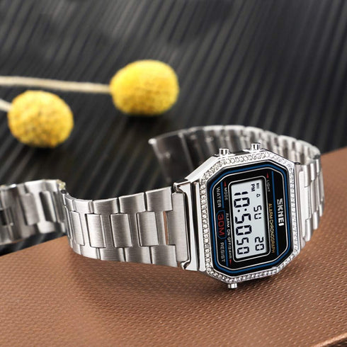 MASTOP Luxury Women Watches Full Steel Electronic LED Digital Fashion Ultra Thin Square Ladies Wrist Watches …...