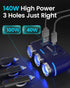 YANTU Cigarette Lighter Adapter, Car Charger Adapter 3 Socket Cigarette Lighter Splitter with LED Voltage Display PD/QC 3.0 Charger On/Off Switche...
