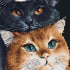 Dutch Stitch Brothers - Counted Cross Stitch Kit - DSB015 - Three Cats - Black Aida - 10.2 x 7.1 Inch - DIY for Adults......