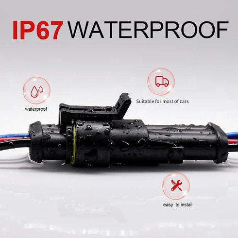 2 Pin Connector(6 kit), 18 AWG Automotive Electrical Connectors, Waterproof Wire Connectors, 2 Pin Electrical Connectors Waterproof, Plug in Wire ...