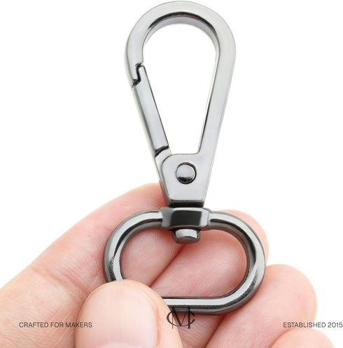 CRAFTMEMORE Snap Hook Swivel Push Gate Lobster Clasps Fashion Clips Purse Making FS10 Pack of 10 (Gunmetal, 3/4 Inch)...