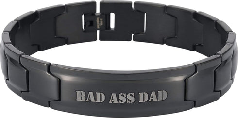 Smarter LifeStyle Stylish DAD Bracelet for Men - Wide Link Surgical Grade Steel Adjustable Bracelet for DAD, Mens Jewelry, Mens Bracelets Father's...
