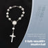 2 PCS Car Interior Rearview Mirror Decorative Pendant, 0.39" Rosary with Tori Cross Bead Hanging Pendant Bead String, Multi-Purpose Personalized F...