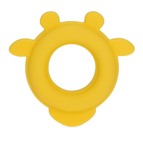 Nuby Natural Wood Teether with Soft Silicone, Minimalist Design Easy to Clean, Giraffe Yellow...