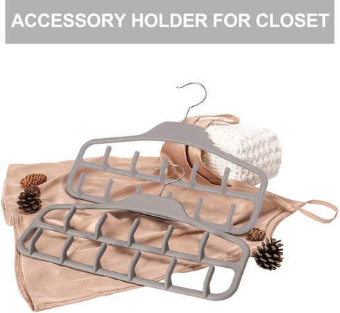 FairyHaus Belt Hanger Organizer 2 Pack, Non Slip Tie Rack Holder, Durable Hanging Closet Accessory Hooks for Belts, Ties, Jewelry, Scarves, Tank T...