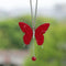 Car Mirror Hanging Accessories with Crystal Butterfly Design Bless Your Drive with Prosperity for Safe Wealthy & Happy Travels (Red)...