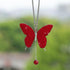 Car Mirror Hanging Accessories with Crystal Butterfly Design Bless Your Drive with Prosperity for Safe Wealthy & Happy Travels (Red)...
