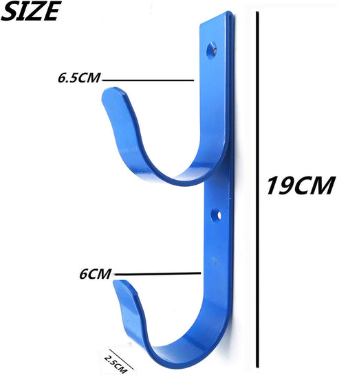 4 PCS Set Wide Pool Pole Hangers Heavy Duty Blue Aluminium Holder Hooks with Screws Perfect Hook Holders for Swimming Pool,Telescopic Poles,Skimme...