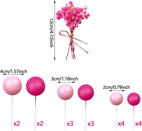 22 PCS Hot Pink Girl Cake Toppers Girl Theme Cake Decoration for Wedding Birthday Baby Shower Party Decoration Supplies...
