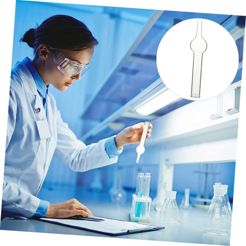5pcs Chemical Experiment Equipment Chemistry Air Drying Tube Science Tubes Empty Refillable Tubes Small Test Tube Straight Drying Tube Single Ball...