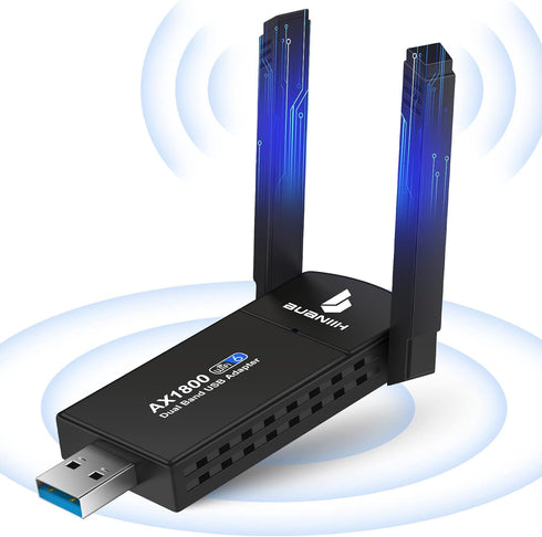 WiFi Adapter,USB WiFi Adapter,PC WiFi Adapter,1800Mbps Dual Band 2.4G & 5G(574Mbps/1201Mbps),Dual 5dBi Antennas High Gain 802.11AC,Supports Window...