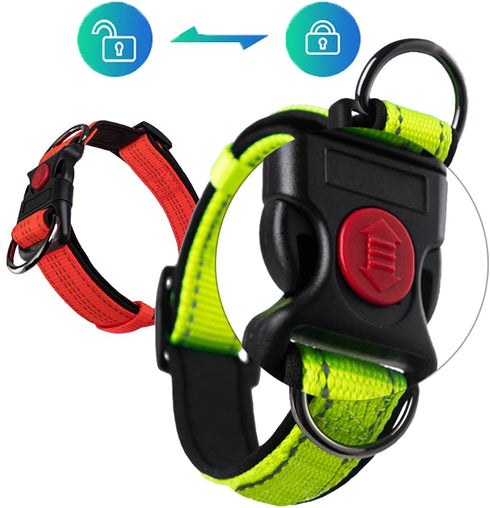 FEimaX Reflective Dog Collar, Adjustable Dog Collars with Safety Locking Buckle, Soft Breathable Nylon Pet Collar for Small Medium Large Dogs (XS(...