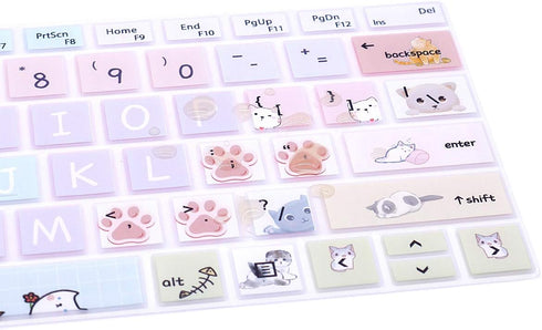 Silicone Keyboard Cover Skin for Microsoft Surface Pro 7 2019/Surface Pro 6 2018/Surface Pro 5 2017 Keyboard,US Layout,Cute Cat...