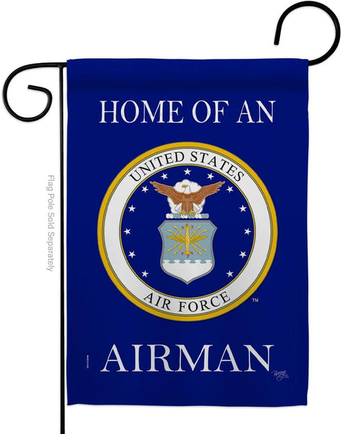 Breeze Decor Home of Airman Garden Flag Armed Air Force USAF United State American Military Veteran Retire Official House Decoration Banner Small ...