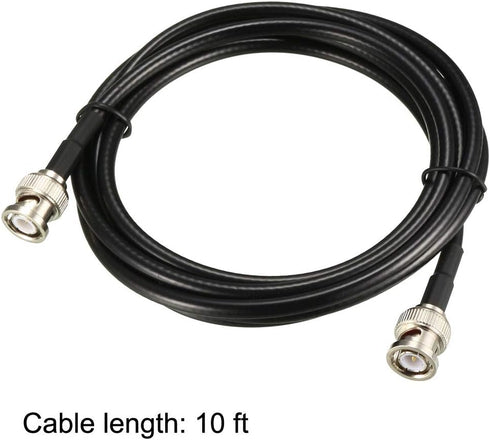 uxcell RG58 Coaxial Cable with BNC Male to BNC Male Connectors 50 Ohm 10 Ft...