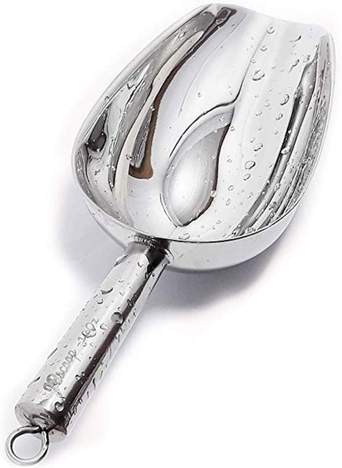JBscoop Stainless Steel Scoop for ice, 9.6 Inch Metal Food Scoop Kitchen Bar Party Wedding Heavy Duty Dishwasher Safe - 8 Oz...