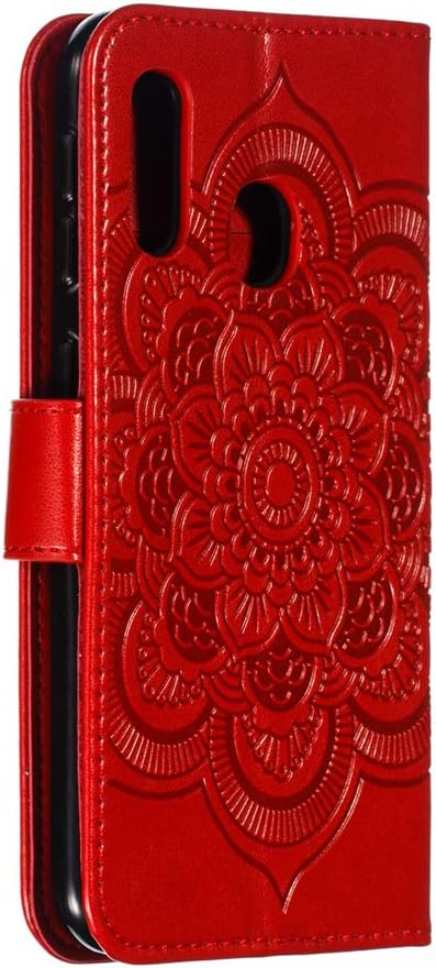 LEECOCO for Samsung A10E Case Mandala Embossing Luxury PU Leather Flip Notebook Wallet Bookstyle Magnetic Stand Card Slot Folio Bumper Protection ...