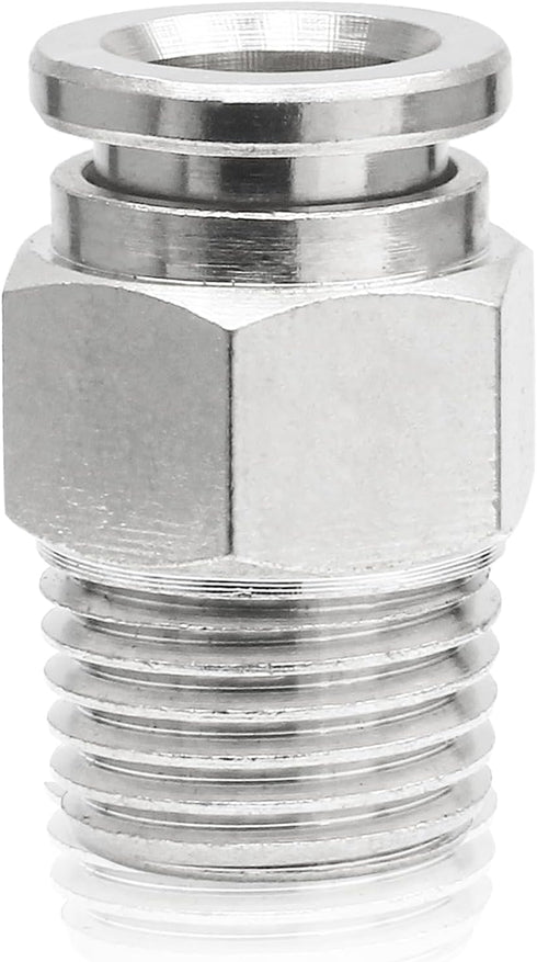 5 Pack Push to Connect Tube Fittings Pneumatic Male Straight Release Connectors Tube, 8mm Tube OD(PC8-02)...