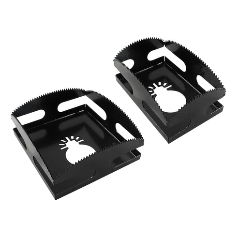 Square Slot Cutter, 2 Pcs Stainless Steel Outlet Cutout Multi-Tools Carving One Step in Place Oscillating Milling Cutter for Drywall/Plastic Metal...