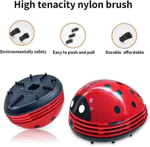 E ECSEM Cute Portable Cartoon Mini Desktop Vacuum Cleaner Table Dust Crumb Sweeper(Red#002)...