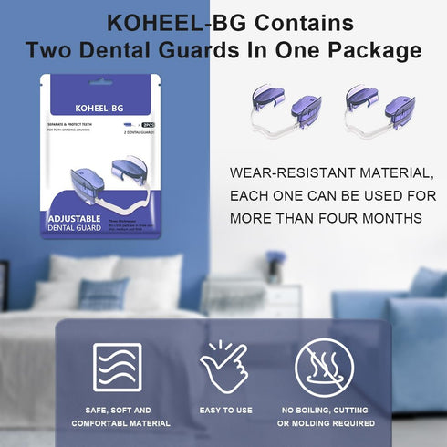 KOHEEL Mouth Guard for Teeth Grinding, Adjustable Dental Guard to Stop Bruxism, Night Guard, 2 Count (Medium)...