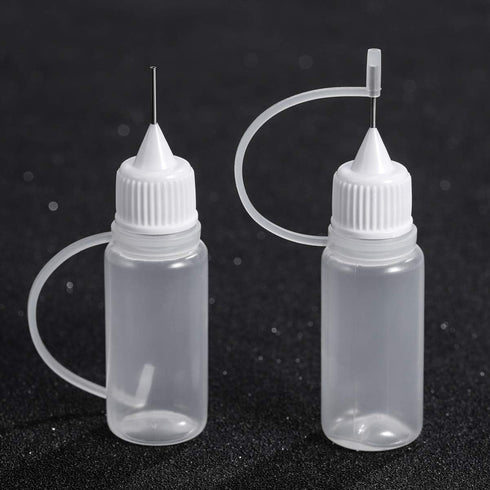 EXCEART 10 Pcs Needle Tip Glue Bottles 10ml Precision Refillable Squeeze Tip Applicator Empty Needle Plastic Bottle for DIY Craft...