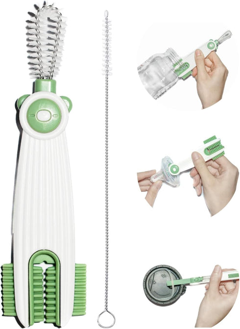 3 in 1 Cup Lid Cleaning Brush, 1 Pack Multifunctional Cleaning Brush, Baby Bottle Brushes Set, Water Bottle Cleaner Brush,Home Kitchen Cleaning To...