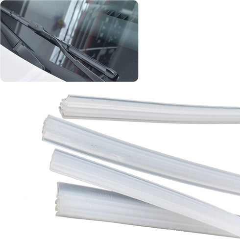 4 Pieces Car Windshield Bracketless Wiper Rubber Filler Strip, 28 Inches Car Size Adjustable Wiper Substitution Rubber Strip, Suitable for Car Fro...