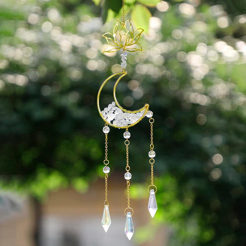 Artilady Lotus and Luna Suncatcher-Crystal Suncatchers for Window Hanging Kitchen Garden Patio Backyard Decoration Home Office Party Decor Crystal...