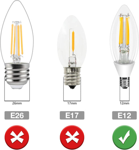 Ganiude E12 Dusk to Dawn Light Bulbs Outdoor, C35 B11 5W 60W Equivalent 500LM 2700K Warm White Photocell Sensor Filament Candelabra Bulbs, Auto ON...
