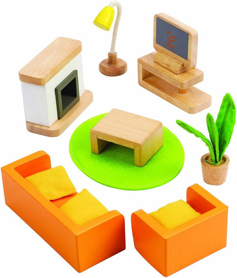 Hape Wooden Doll House Furniture Media Room Set...